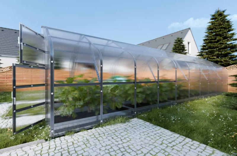 Drivhus Drop 2,5x12 m Polycarbonat 4 mm 30 m²