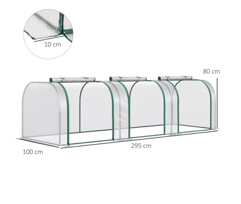 Drivhus Folietunnel 295x100x80 cm Transparent
