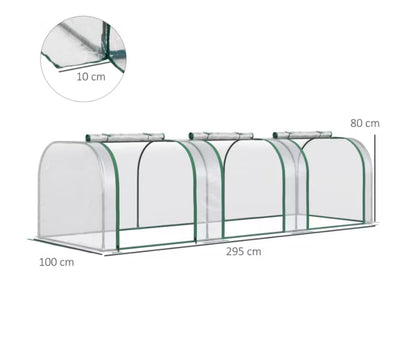 Drivhus Folietunnel 295x100x80 cm Transparent