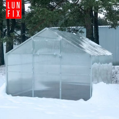 Drivhus med Sadeltag 2,8x4 m Polycarbonat 6 mm Transparent