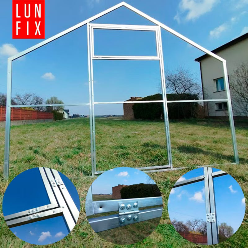 Drivhus med Sadeltag 2,8x4 m Polycarbonat 6 mm Transparent