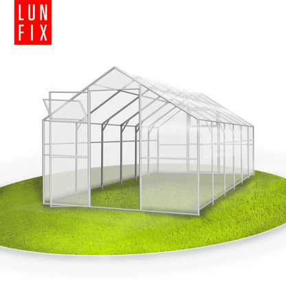 Drivhus med Sadeltag 2,8x4 m Polycarbonat 6 mm Transparent