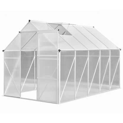 Drivhus Polycarbonat 190x312 cm 6 m² Sølv