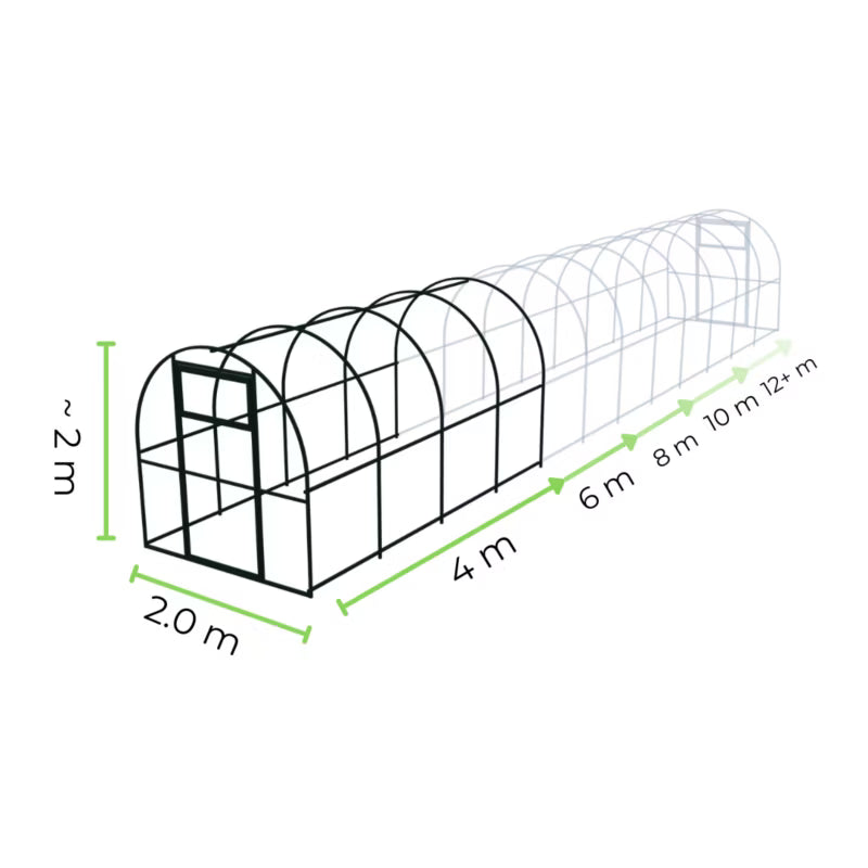 Drivhus i Polycarbonat 200x1000 cm 20 m²