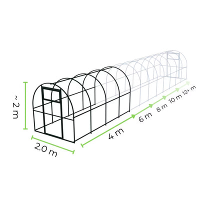 Drivhus i Polycarbonat 200x400 cm 8 m²