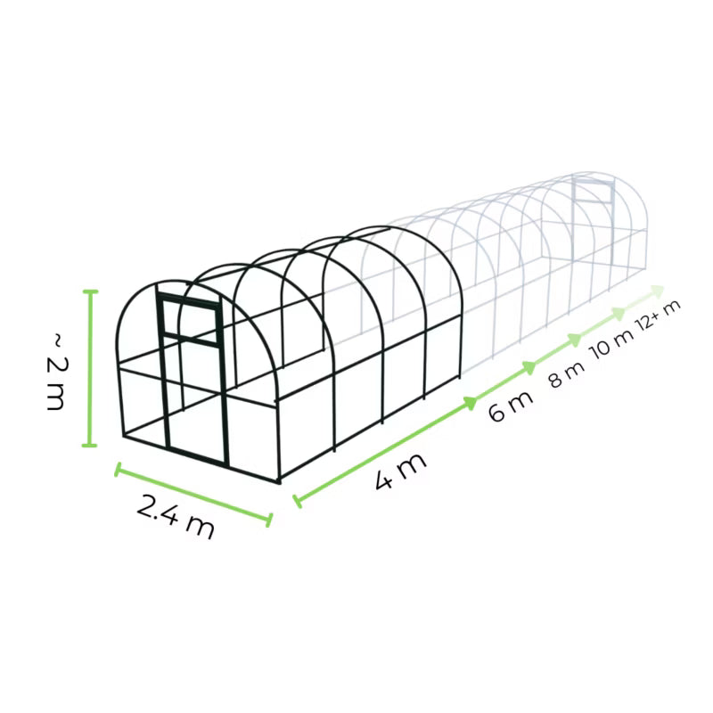 Drivhus Polycarbonat 240x200x200 cm 4,8 m²