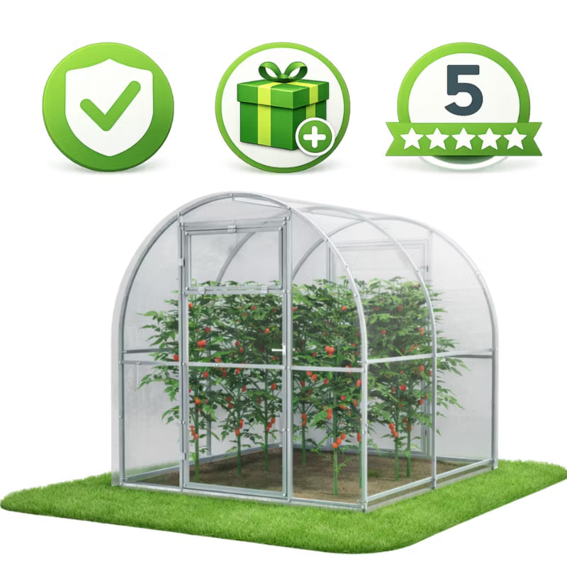 Drivhus i Polycarbonat 240x200x200 cm 4,8 m² Klar