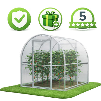 Drivhus i Polycarbonat 240x200x200 cm 4,8 m² Klar