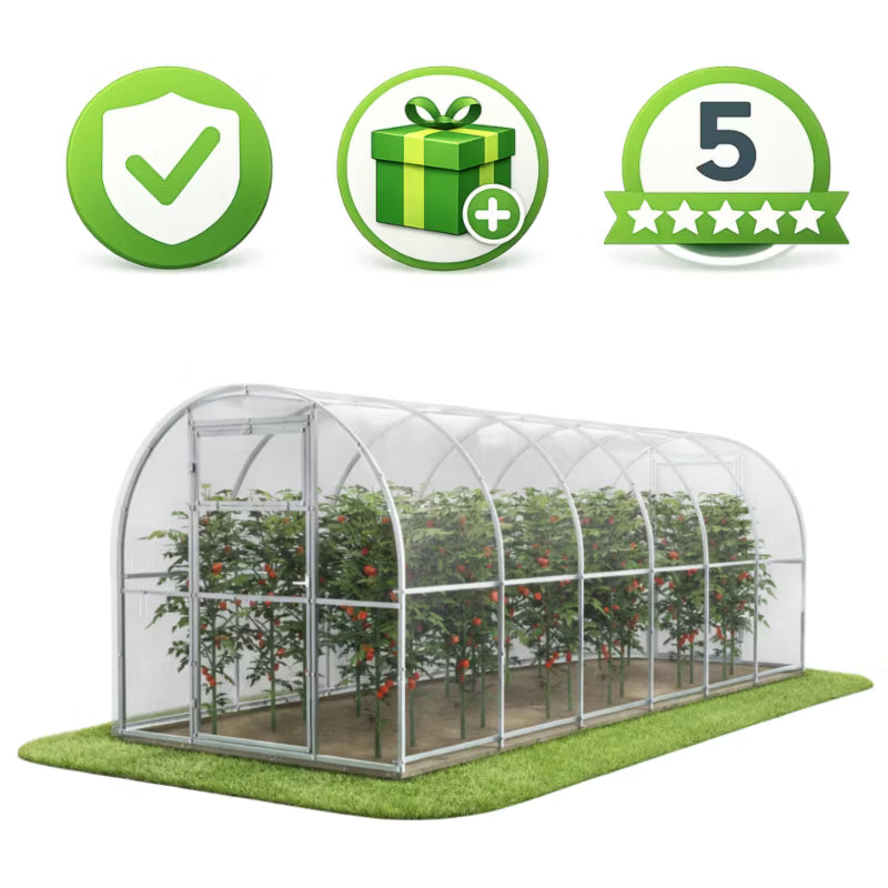 Drivhus Polycarbonat 240x600 cm 14,4 m² Klar