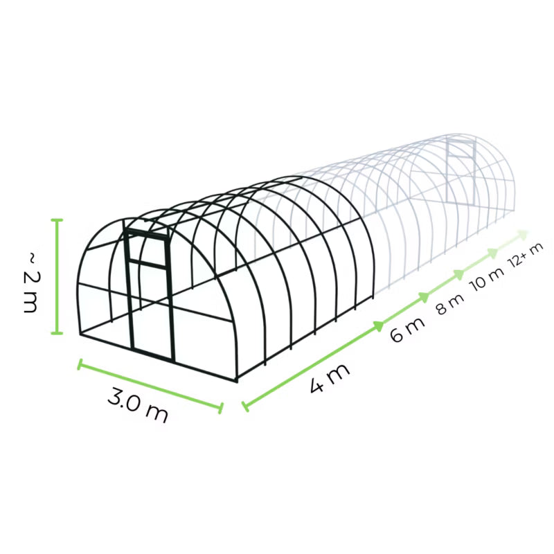 Drivhus i Polycarbonat 300x1200 cm 36 m² Transparent