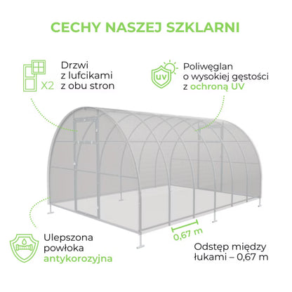 Drivhus i Polycarbonat 300x200x200 cm 6 m²