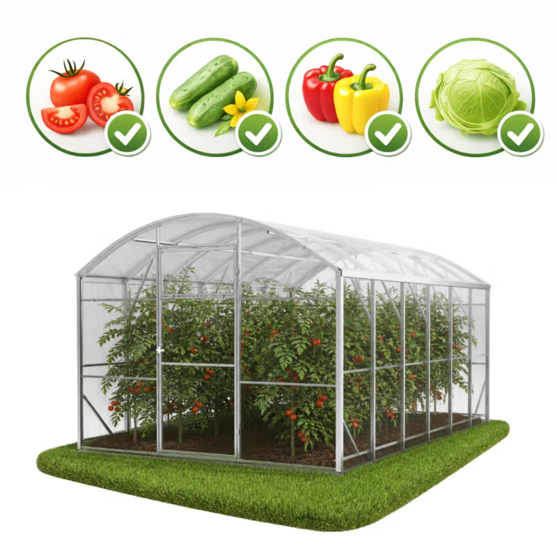 Drivhus i Polycarbonat 300x400 cm 8 mm 12 m²
