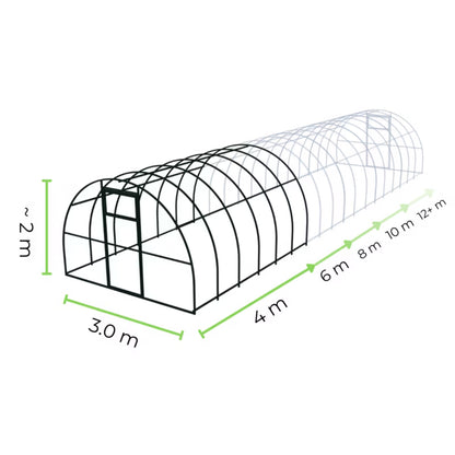 Drivhus i Polycarbonat 300x600 cm 18 m² Transparent
