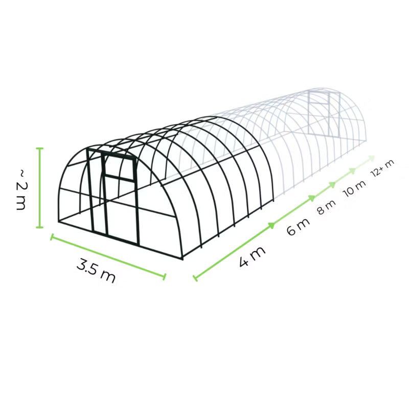 Drivhus i Polycarbonat 350x1200 cm 6 mm 42 m²