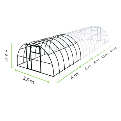 Drivhus Polycarbonat 350x800 cm 28 m²