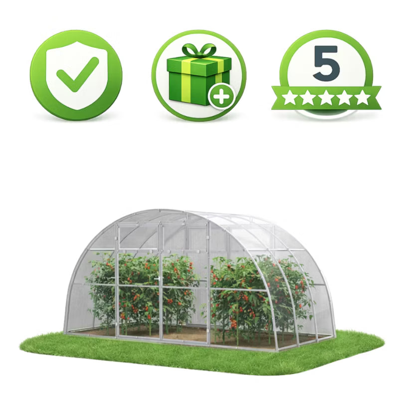 Drivhus i Polycarbonat 400x200x213 cm 8 m² Transparent