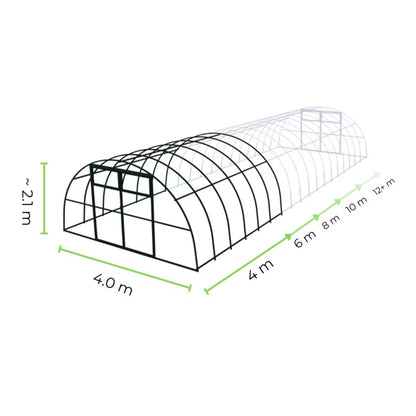 Drivhus i Polycarbonat 400x200x213 cm 8 m² Transparent
