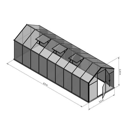 Drivhus Polycarbonat Sanus L-15 640x220 cm