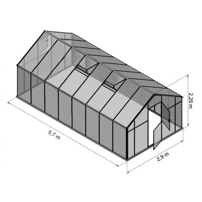 Drivhus Polycarbonat XL-16 570x290 cm