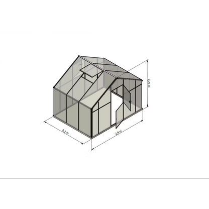 Drivhus Polycarbonat XL-7 220x290 cm 6,4 m²
