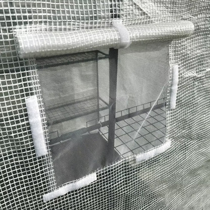 Drivhustunnel 140x140x200 cm Hvid med Hylder