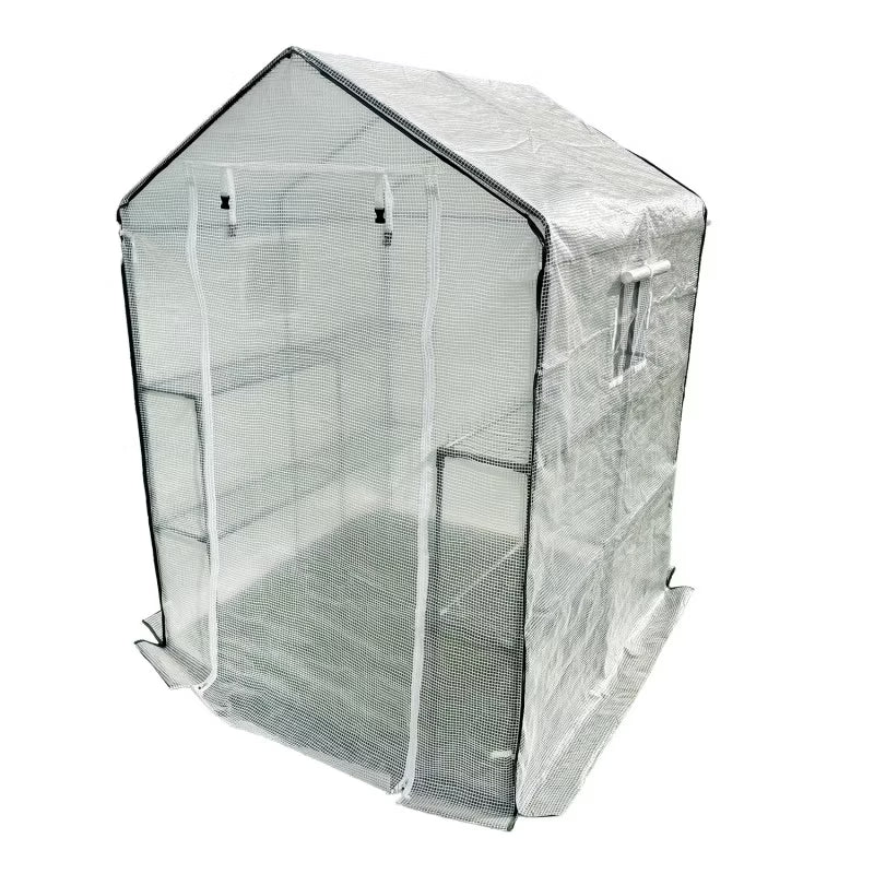 Drivhustunnel 140x140x200 cm Hvid med Hylder
