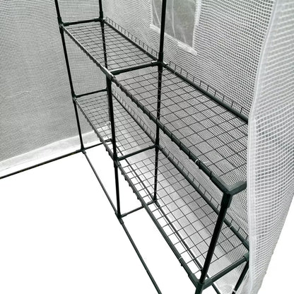Drivhustunnel 140x140x200 cm Hvid med Hylder