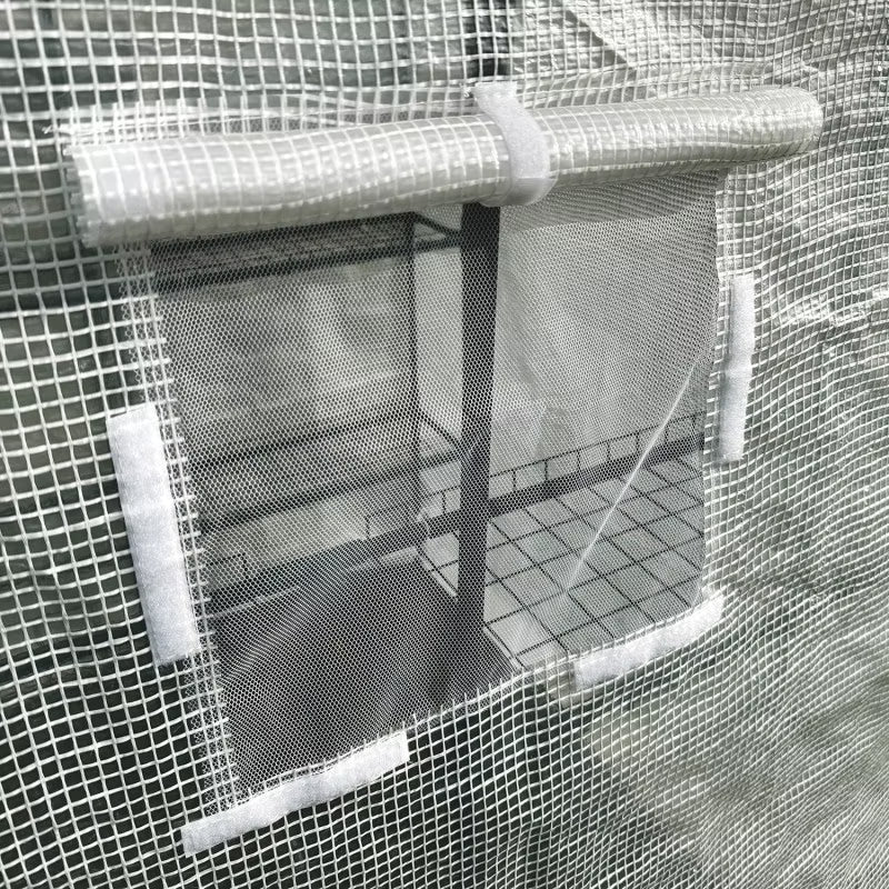 Drivhustunnel 140x140x200 cm Hvid med Hylder