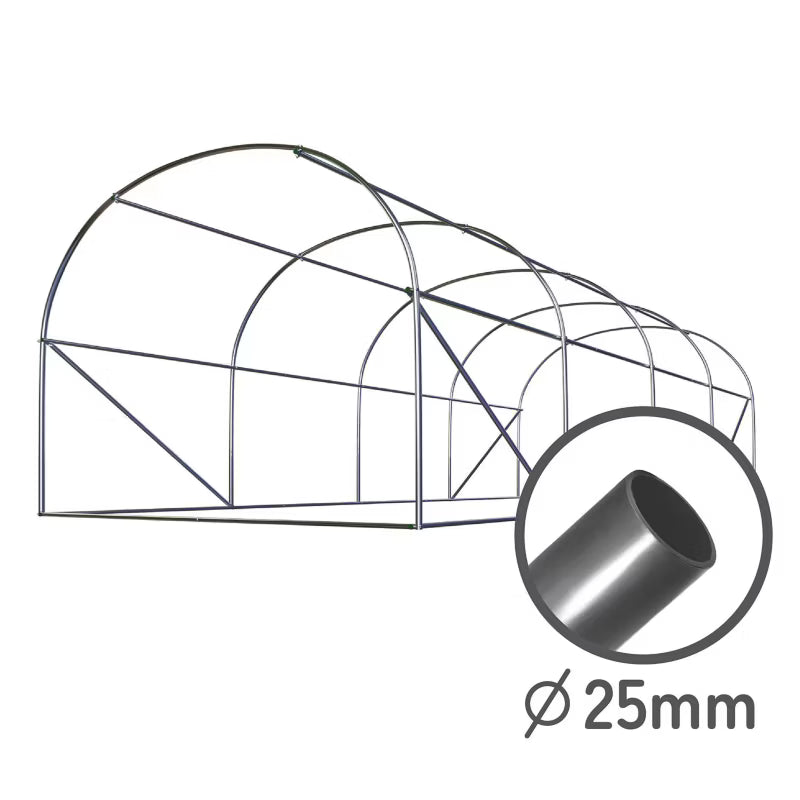 Drivhustunnel 2,5x4 m Grøn 10 m²