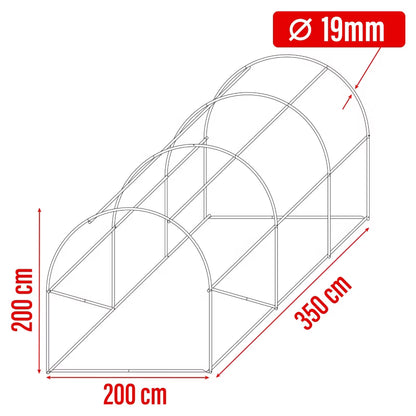 Drivhustunnel 2x3,5 m Grøn 7 m²