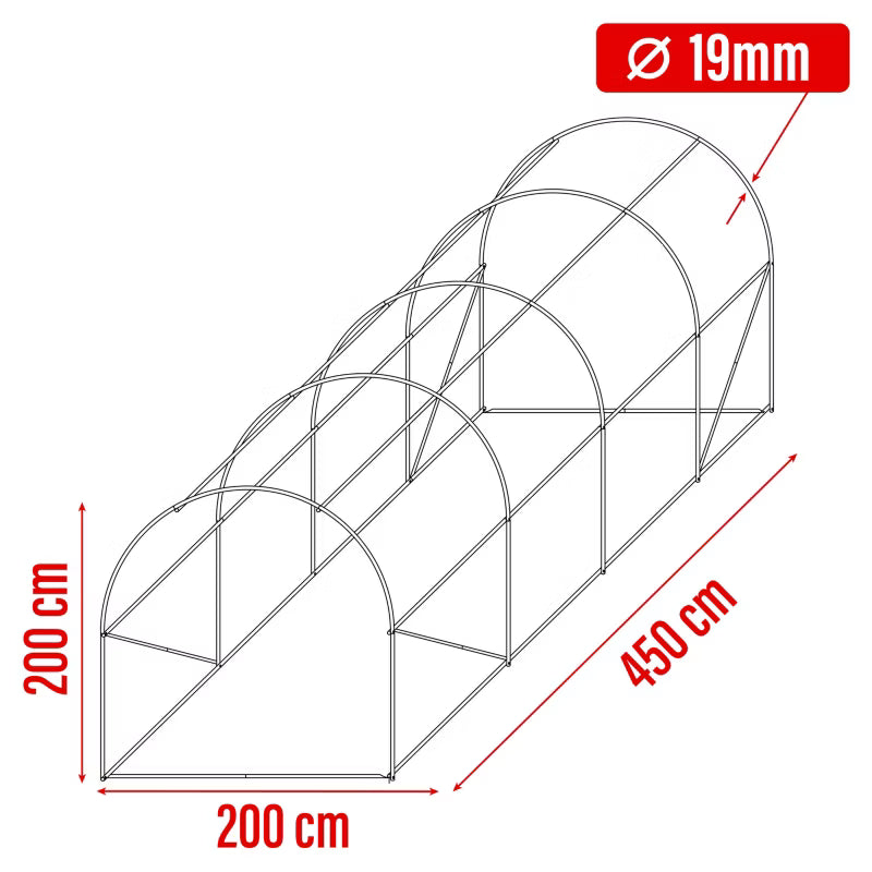 Drivhustunnel 2x4,5 m Grå