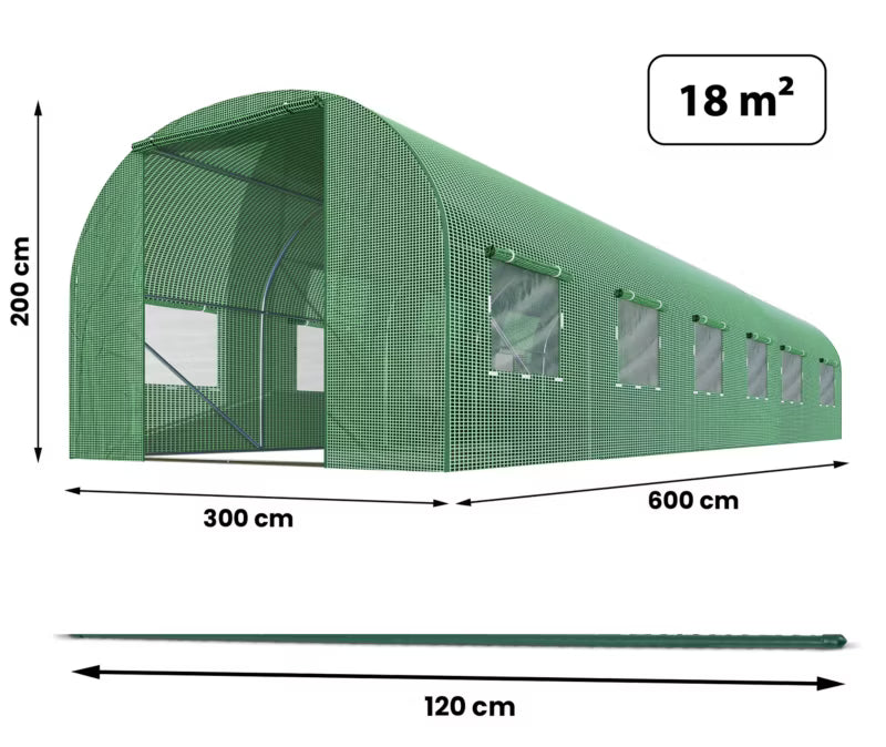 Drivhustunnel 3x6 m Grøn