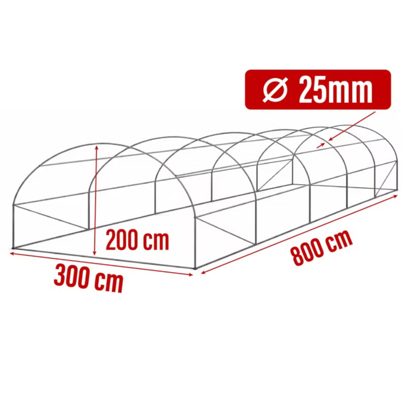 Drivhustunnel 3x8 m Hvid