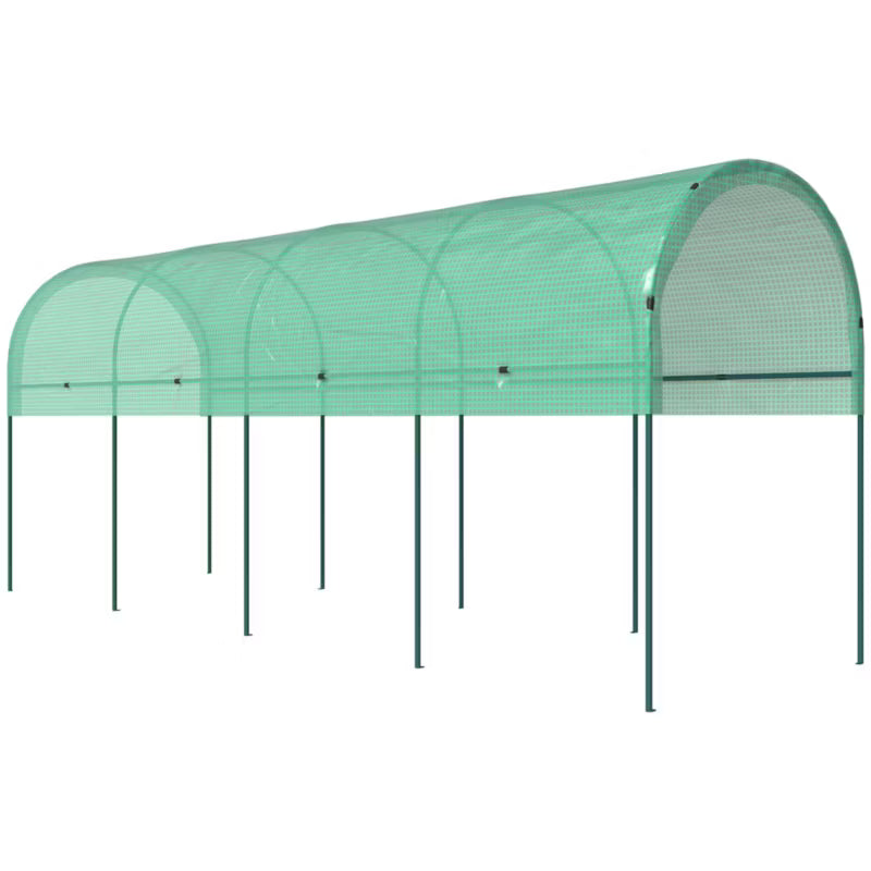 Drivhustunnel 400x120x170 cm Stål Hvid/Grøn