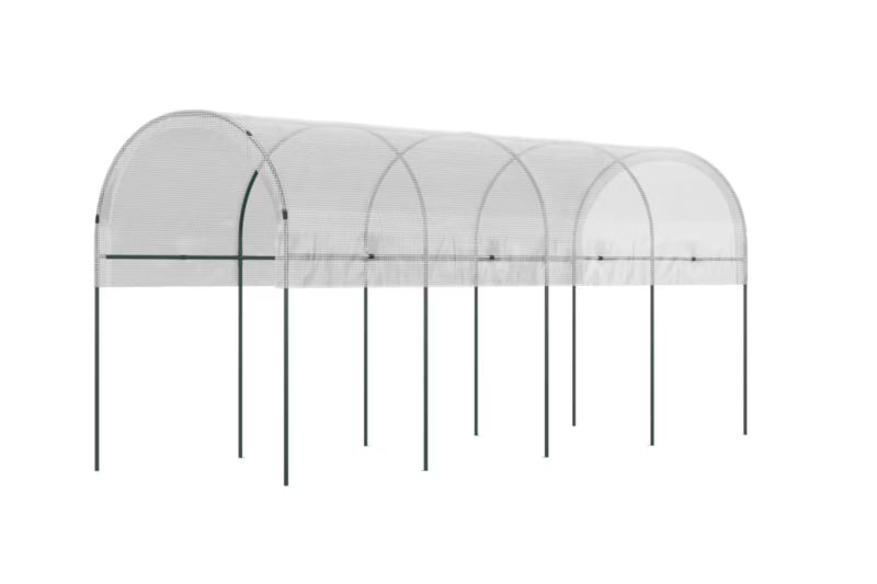 Drivhustunnel 400x120x170 cm Stål Hvid/Grøn