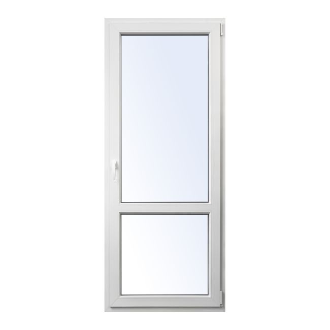 PVC balkon­dør med dreje- og kipfunktion, to-lags glas, 865 x 2095 mm, højre, hvid