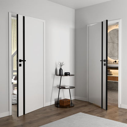 Indvendig Dør Exmoor 70 Hvid Sort Glas