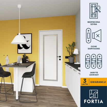 Indvendig Dør Fortia Fresno 70 Hvid Med Hvidt Glas