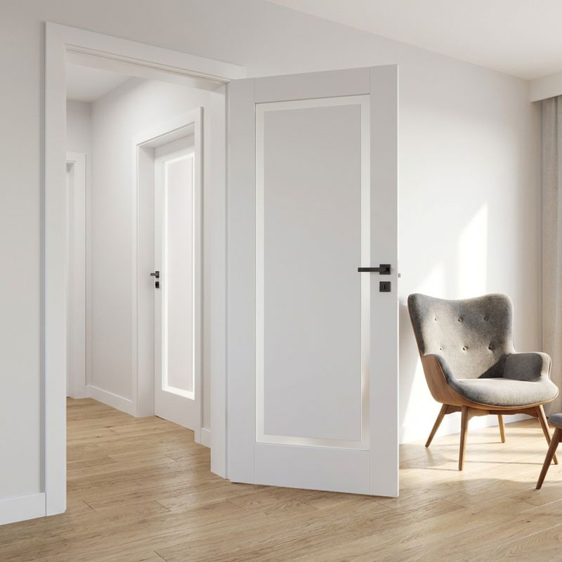 Indvendig Dør Fortia Fresno 70 Hvid Med Hvidt Glas