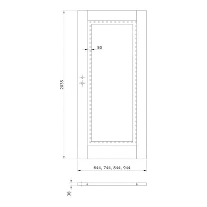 Indvendig Dør Fresno 70 cm Mat Kaszmir Sort Glas