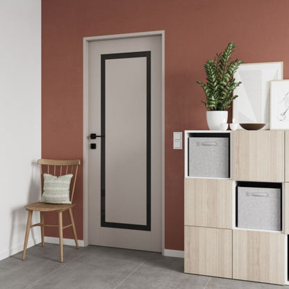 Indvendig Dør Fresno 70 cm Mat Kaszmir Sort Glas