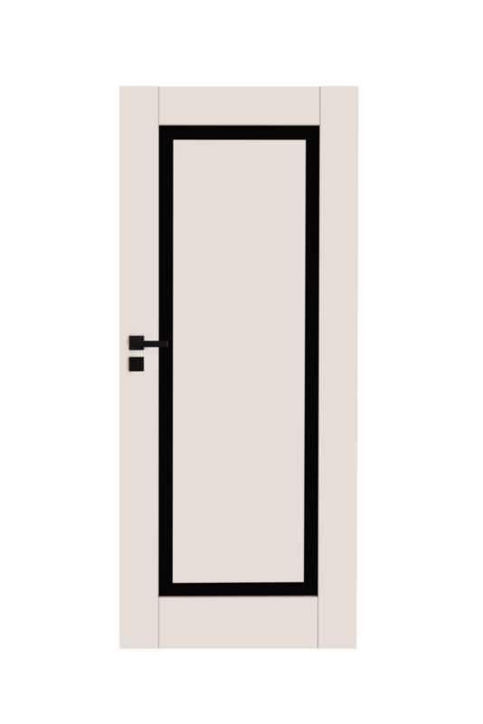 Indvendig Plan Dør Fresno 80 cm Sort Glas Kashmir