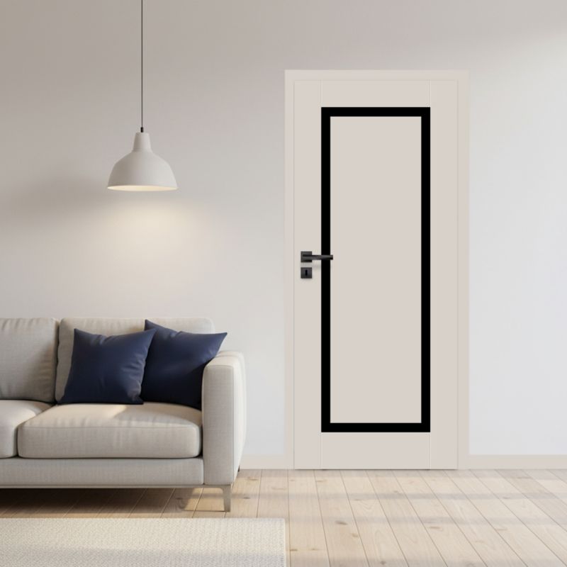 Indvendig Plan Dør Fresno 80 cm Sort Glas Kashmir