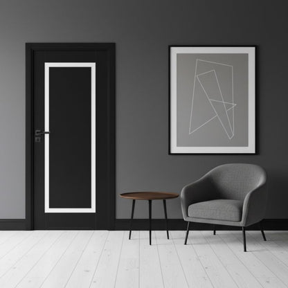 Indvendig Dør Fresno 80 cm Sort Hvid Glas