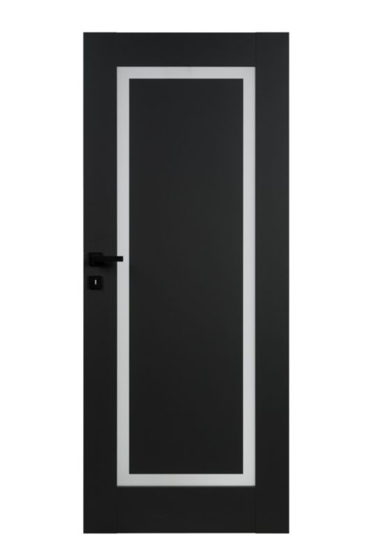 Indvendig Dør Fresno 80 cm Sort Hvid Glas