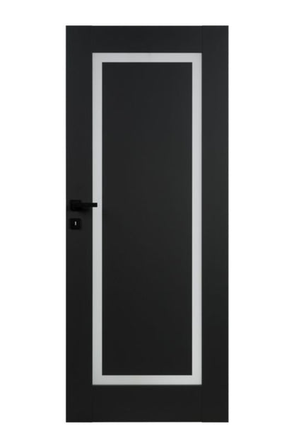 Indvendig Dør Fresno 80 cm Sort Hvid Glas