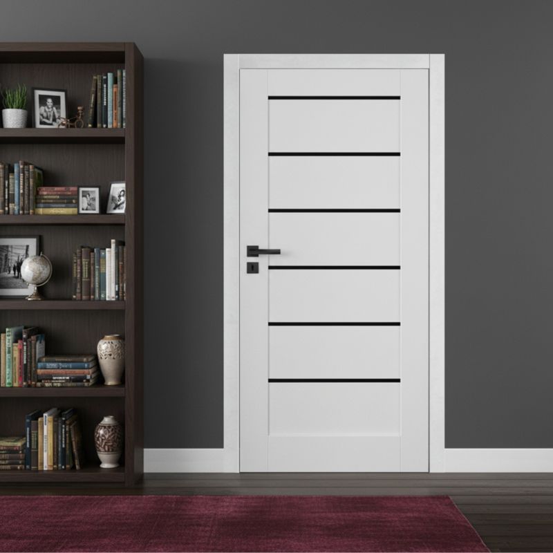 Indvendig Dør Toreno 80 cm Hvid med Sorte Glas