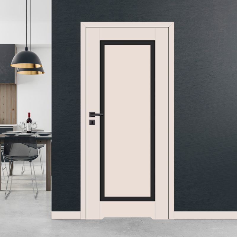 Indvendig dør med ventilationsspalte Fresno 70 cm Sort glas Kashmir