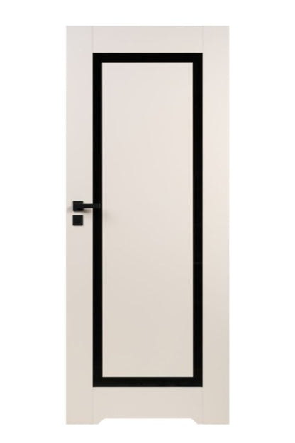 Indvendig dør med ventilationsspalte Fresno 70 cm Sort glas Kashmir