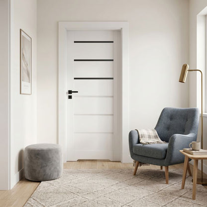 Indvendig Dør Toreno 70 cm Hvid med Sorte Glas